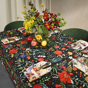 Pomegranates garden (black) - Tablecloth