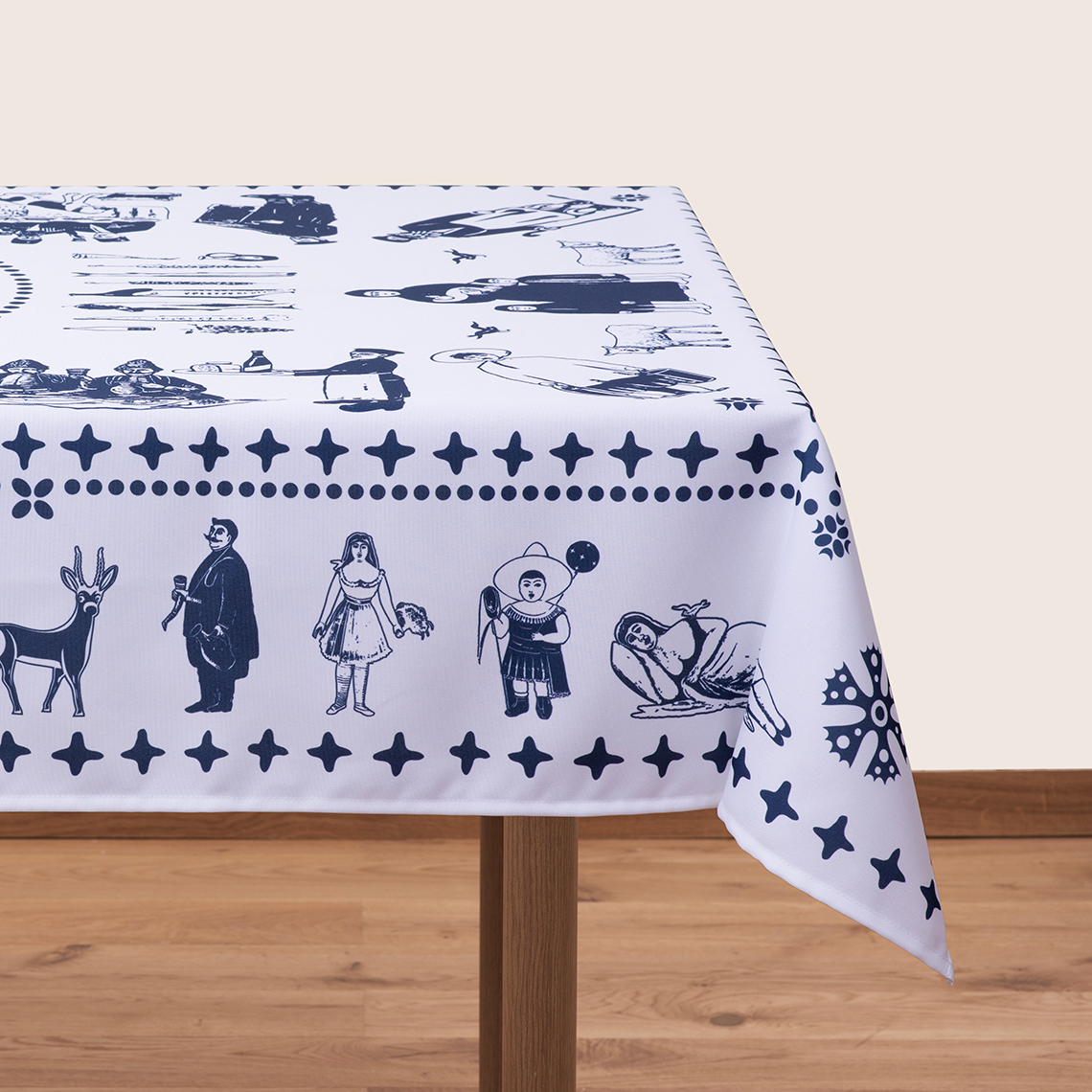 Tablecloth - Pirosmani - White - BlueTabla