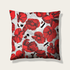 Velvet Decorative Cushion cover - Poppies - Light