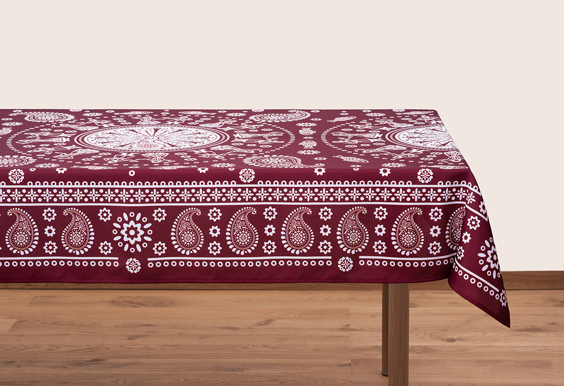 Tablecloth - Kala - Red - BlueTabla
