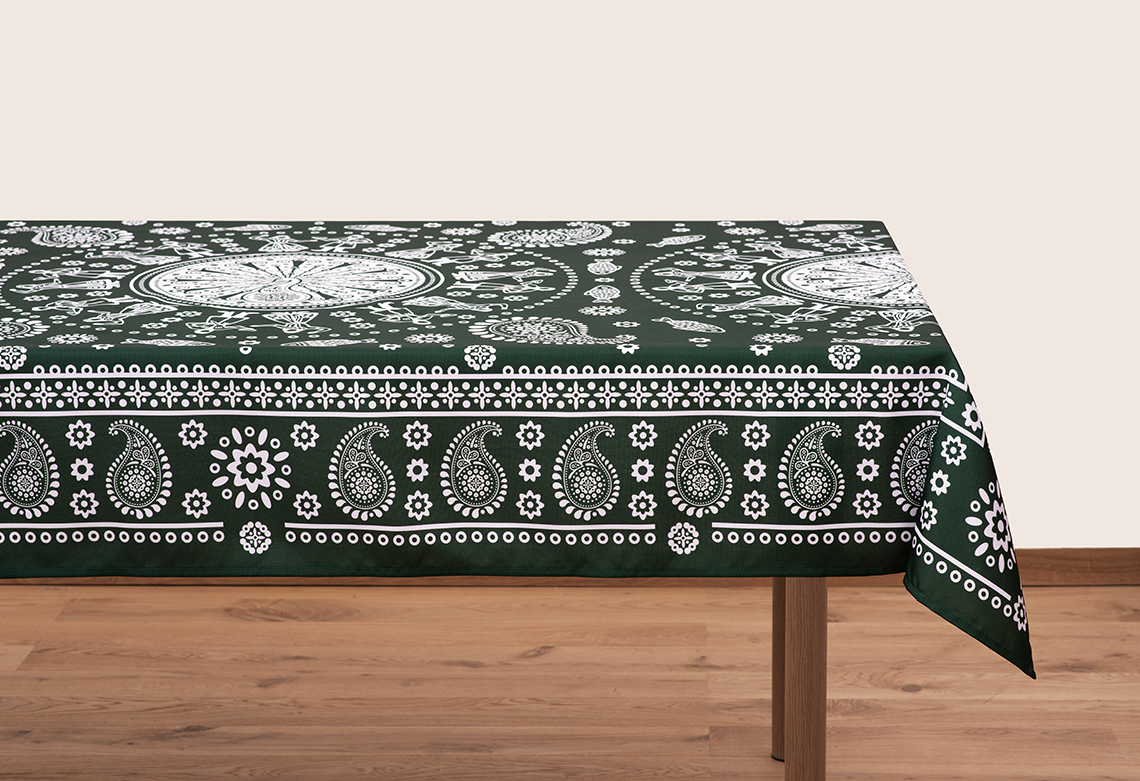 Tablecloth - Kala - Green - BlueTabla