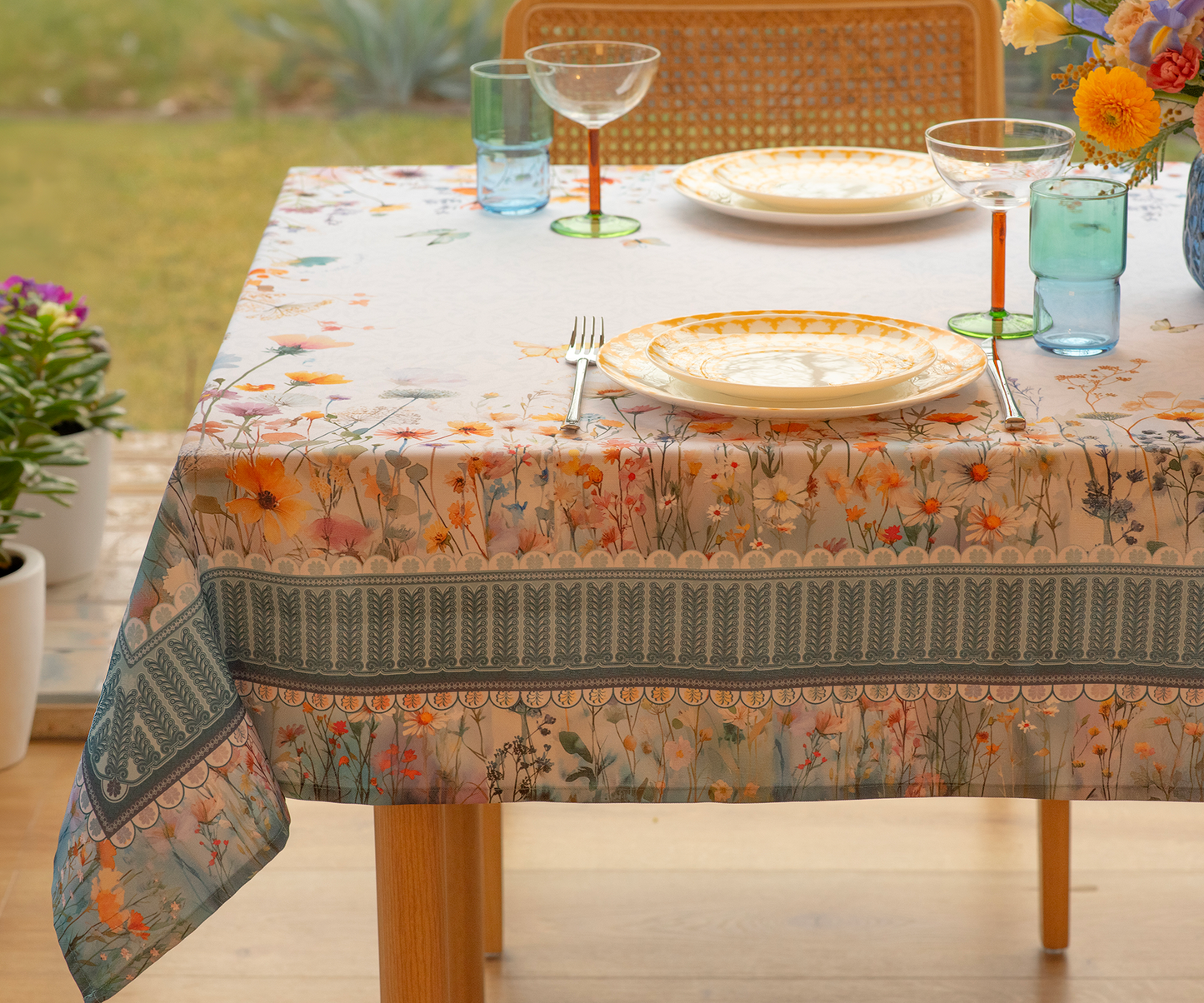 Tablecloth - Spring - Flowers - Bluetabla