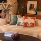 Velvet Decorative Cushion cover -  Beige/Burgundy