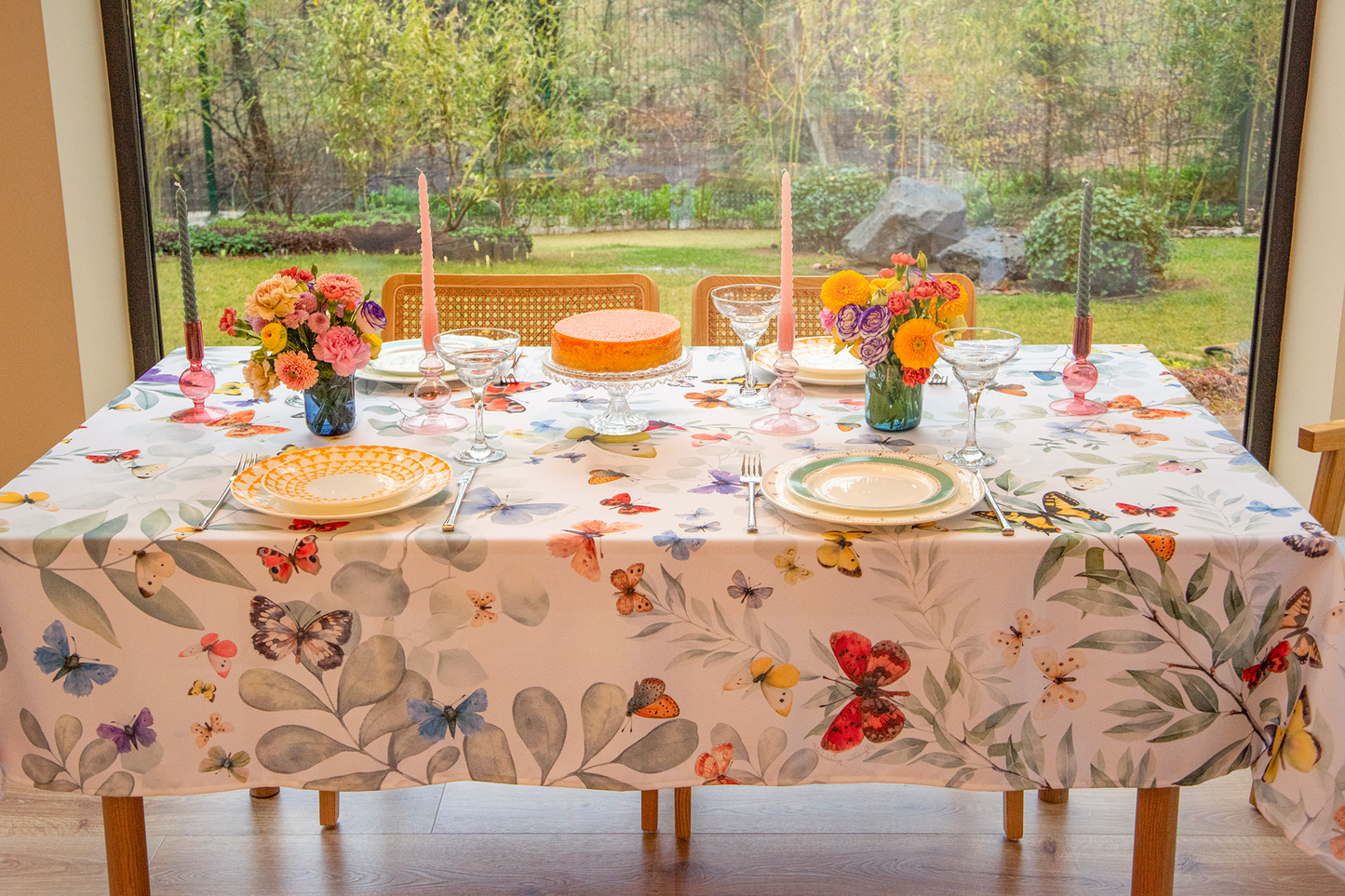 Tablecloth - Butterflies - Bluetabla