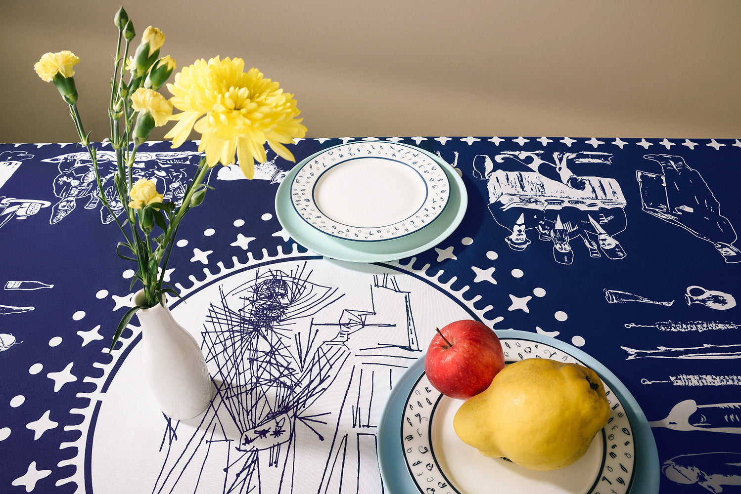 Tablecloth - Pirosmani - Blue - BlueTabla