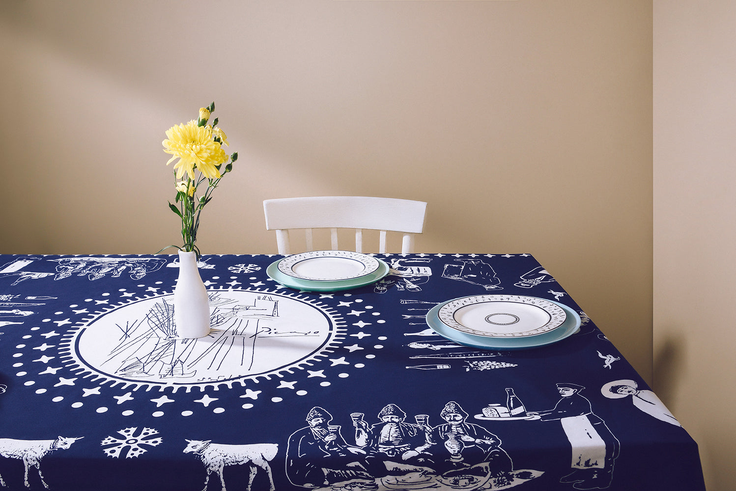 Tablecloth - Pirosmani - Blue - BlueTabla