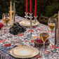 Tablecloth - Georgian Alphabet & Pomegranate - Red - BlueTabla