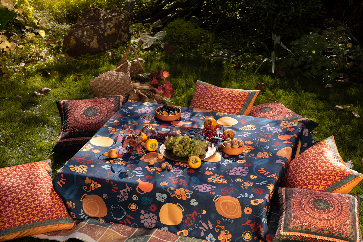 Tablecloth - Qvevri - Blue - BlueTabla