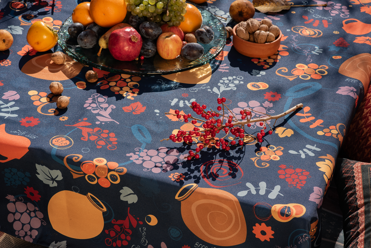 Tablecloth - Qvevri - Blue - BlueTabla