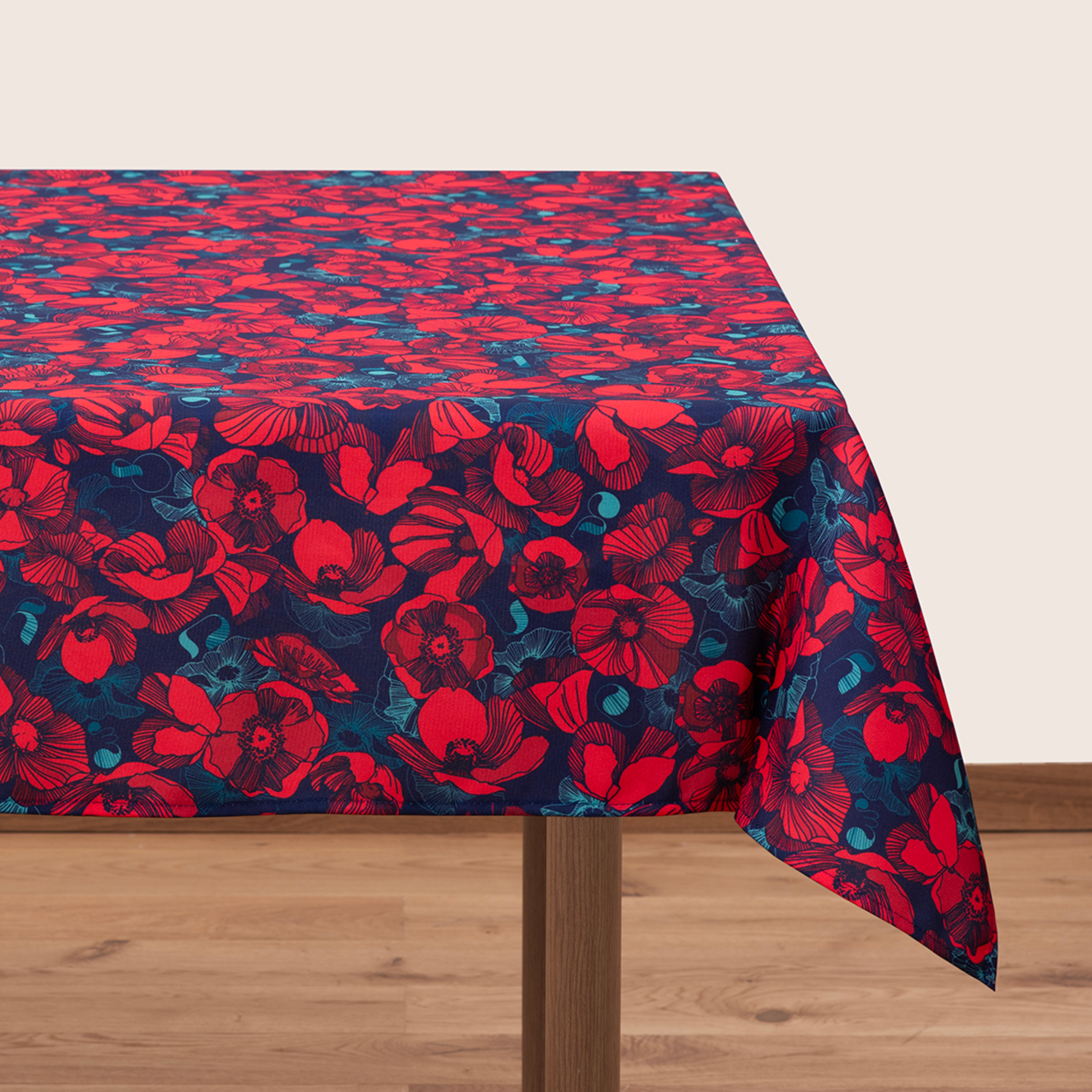Tablecloth - Poppy - Dark - BlueTabla