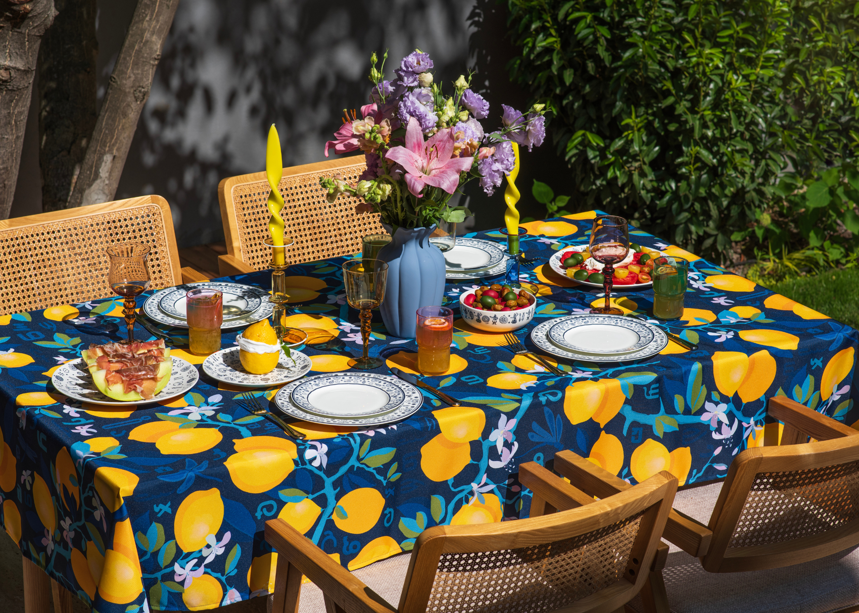 Tablecloth - Lemon - BlueTabla