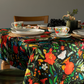 Tablecloth - Pomegranates & Georgian Flora - Dark - BlueTabla