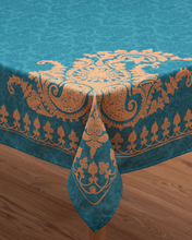 Load image into Gallery viewer, Tablecloth - Bagrationi - Turquoise - BlueTabla