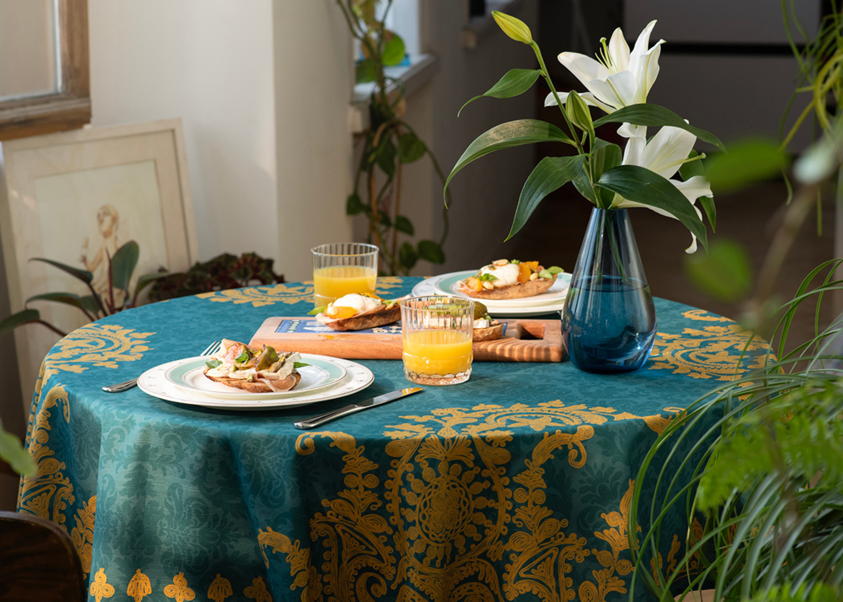 Tablecloth - Bagrationi - Turquoise - BlueTabla