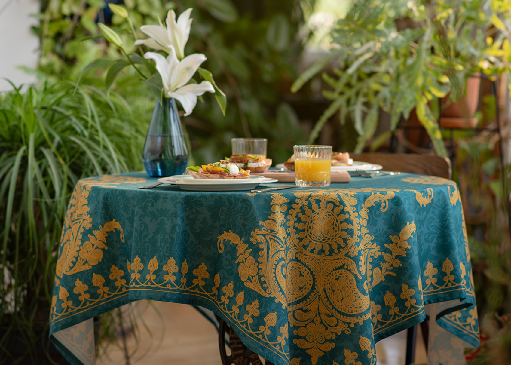 Tablecloth - Bagrationi - Turquoise - BlueTabla