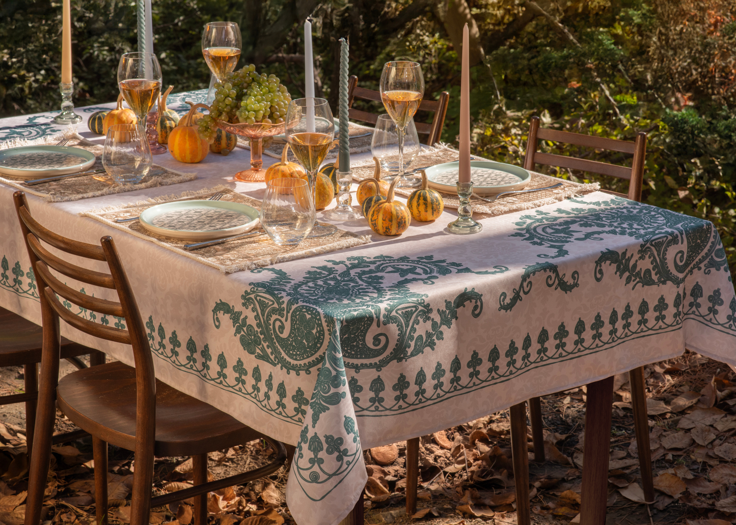 Tablecloth - Bagrationi - Turquoise - Beige - BlueTabla