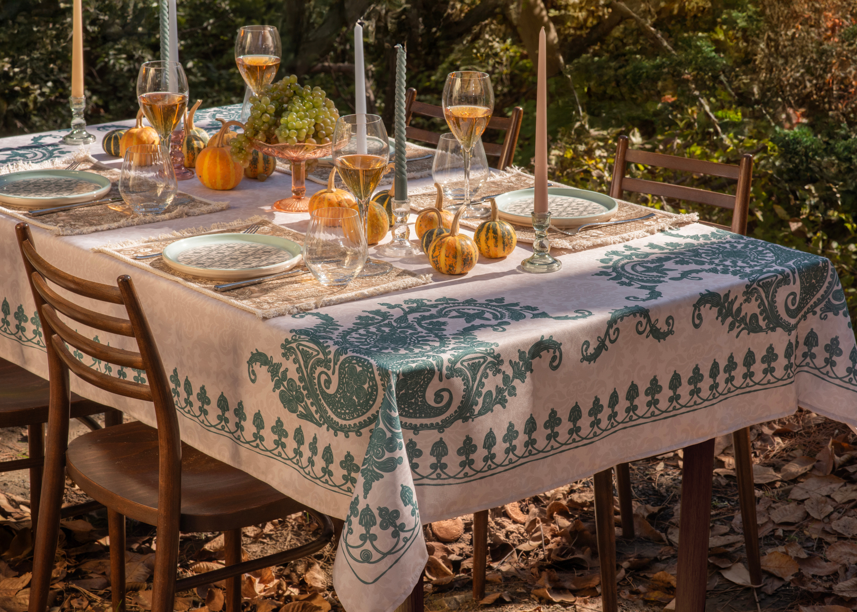Tablecloth - Bagrationi - Turquoise - Beige - BlueTabla
