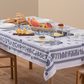 Tablecloth - Georgian Alphabet - White - BlueTabla