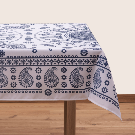 BlueTabla Tablecloth - Kala | White