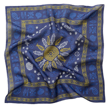 Load image into Gallery viewer, Silk scarf - Meidani - Blue/Gold