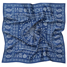 Load image into Gallery viewer, Silk scarf - Meidani - Blue tablecloth