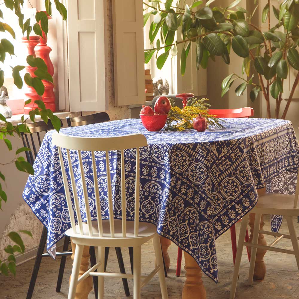 Akhvlediani (blue) - Georgian Traditional Blue Tablecloth