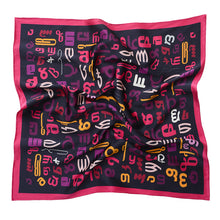 Load image into Gallery viewer, Silk scarf - Gan - Georgian Alphabet