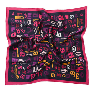 Silk scarf - Gan - Georgian Alphabet