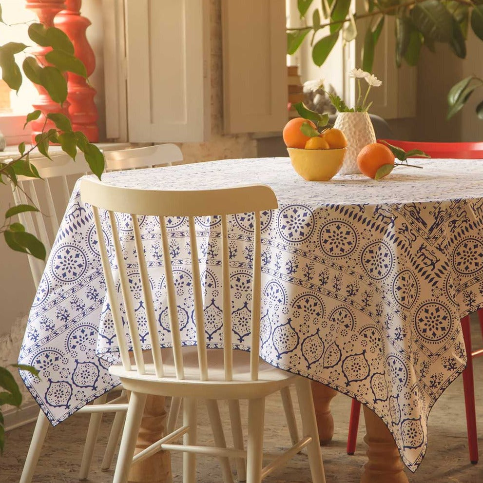 Akhvlediani (white) - Georgian Traditional Blue Tablecloth