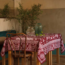Load image into Gallery viewer, Kala (Red) - Georgian Traditional Blue Tablecloth