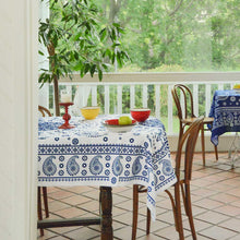 Load image into Gallery viewer, Kala (White) - Georgian Traditional Blue Tablecloth
